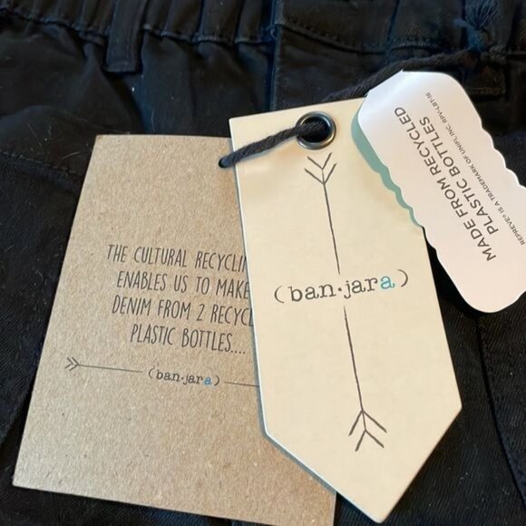 Ban.jara Womens Super High Rise Denim Shorts 7/27 Recycled Frayed Hem Black - Picture 7 of 10